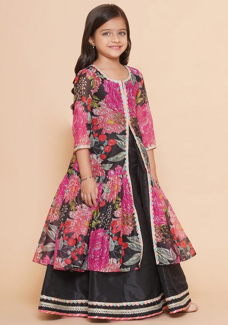 Black Printed Lehenga With Blouse (Set of 2)