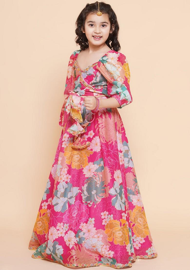 Pink Printed Lehenga With Blouse (Set of 2)