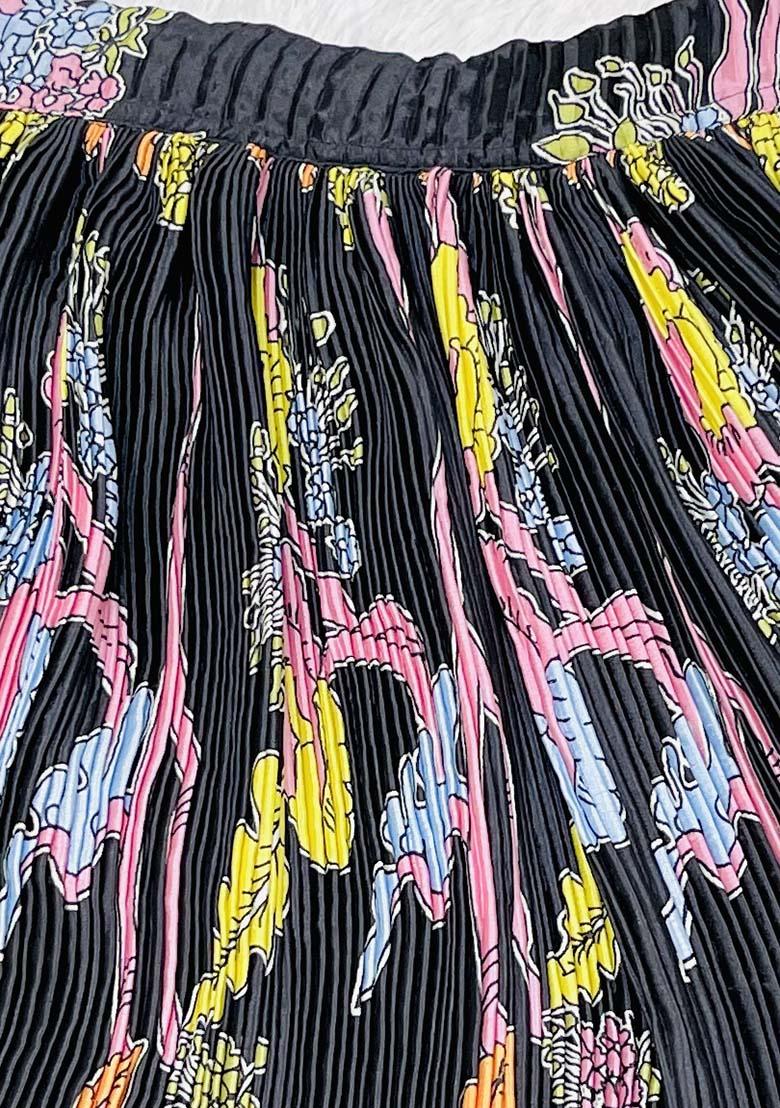 Black Printed Chinon Silk Lehenga Set With Dupatta For Girl