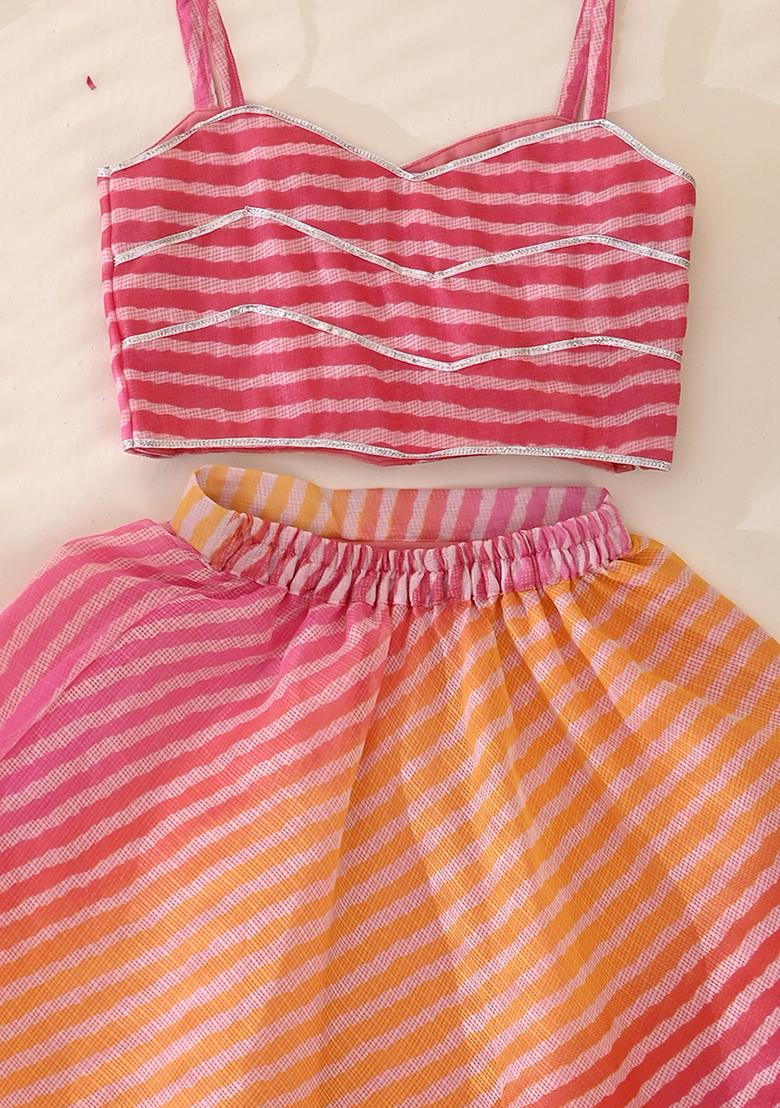 Girls Rani Yellow Lehenga Set - Indya