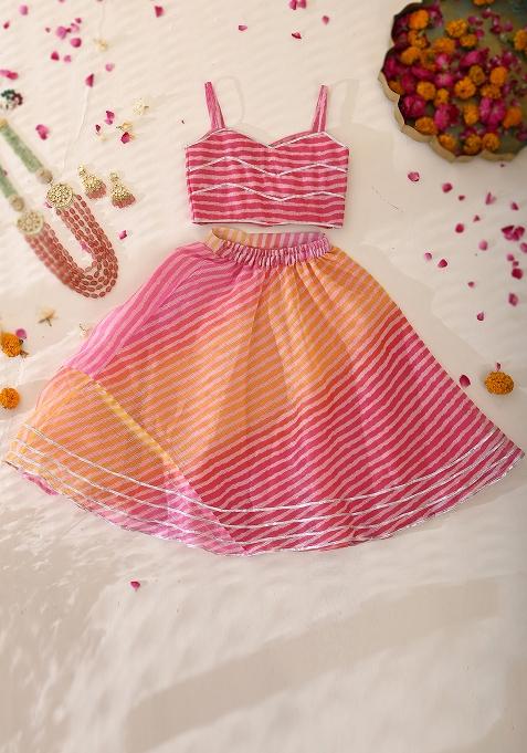 Girls Rani Yellow Lehenga Set