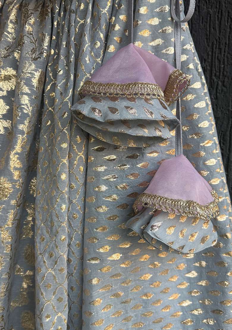 Pink Printed Cotton Lehenga Set For Girls - Indya