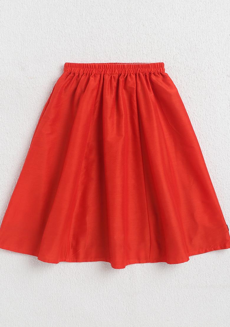 Blue Embellished Polyester Lehenga Set For Girls - Indya