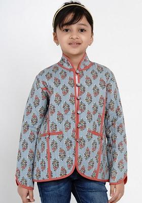 Grey Printed Cotton Jacket