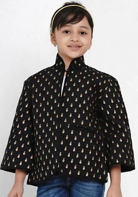 Black Printed Cotton Jacket