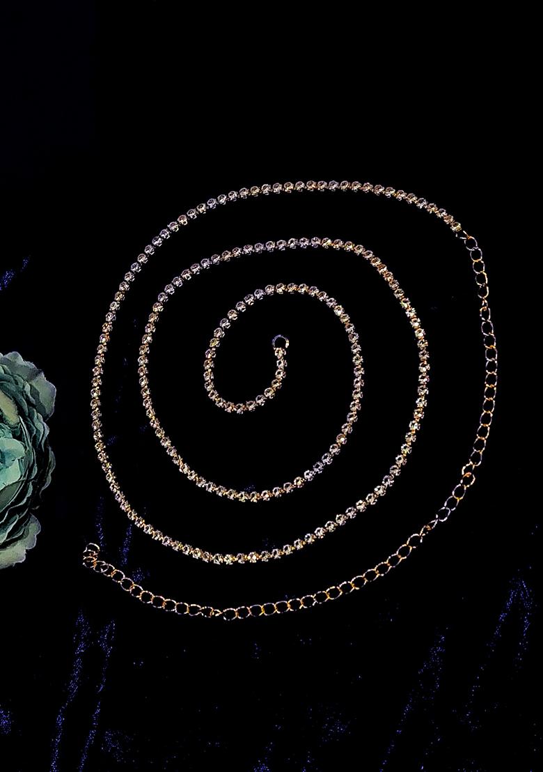 Gold Plated Stone Embellished Kamarband Waist Belt