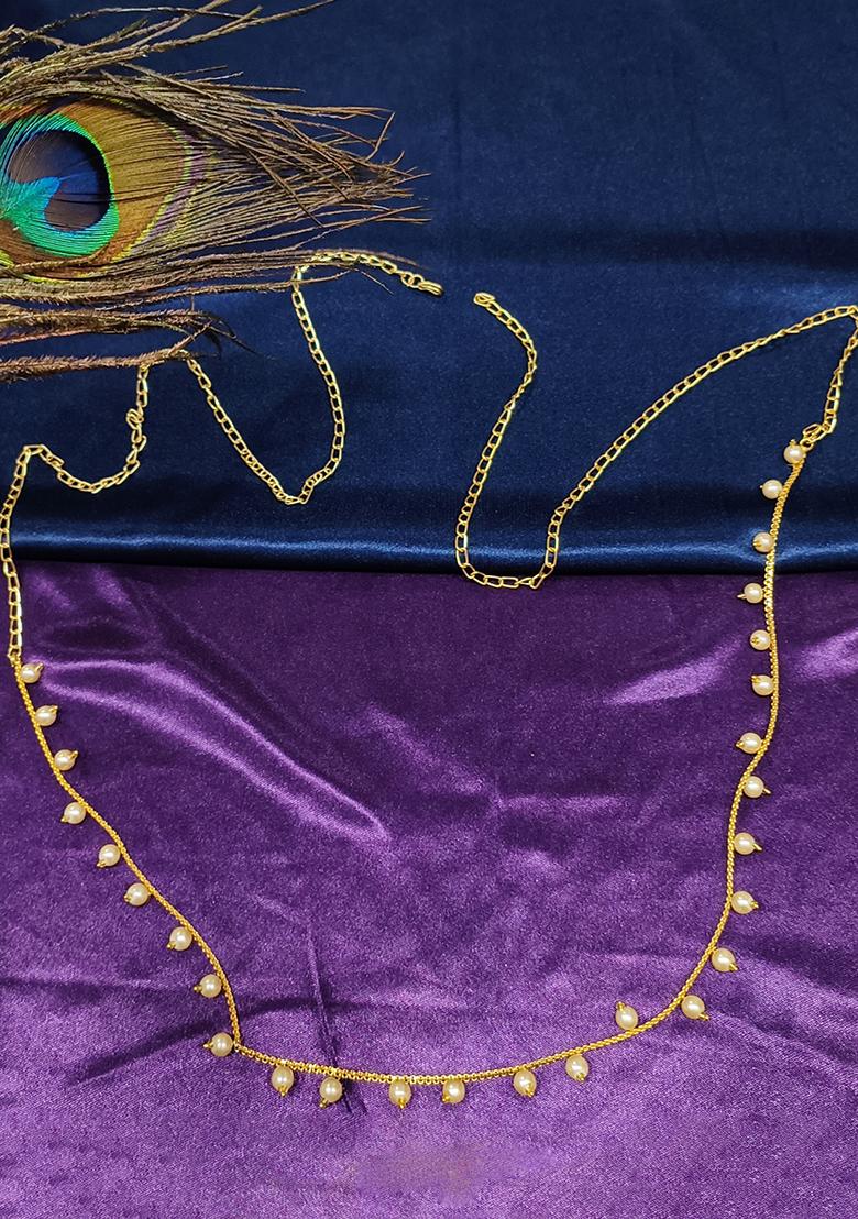 Gold Plated Pearl Kamarband Waist Chain - Indya