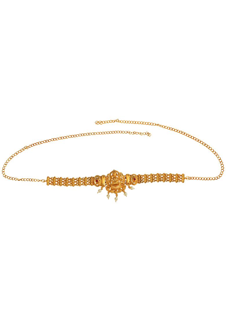 Traditional Filigree Gold plated Temple Laxmi Waist Belt Kamarband