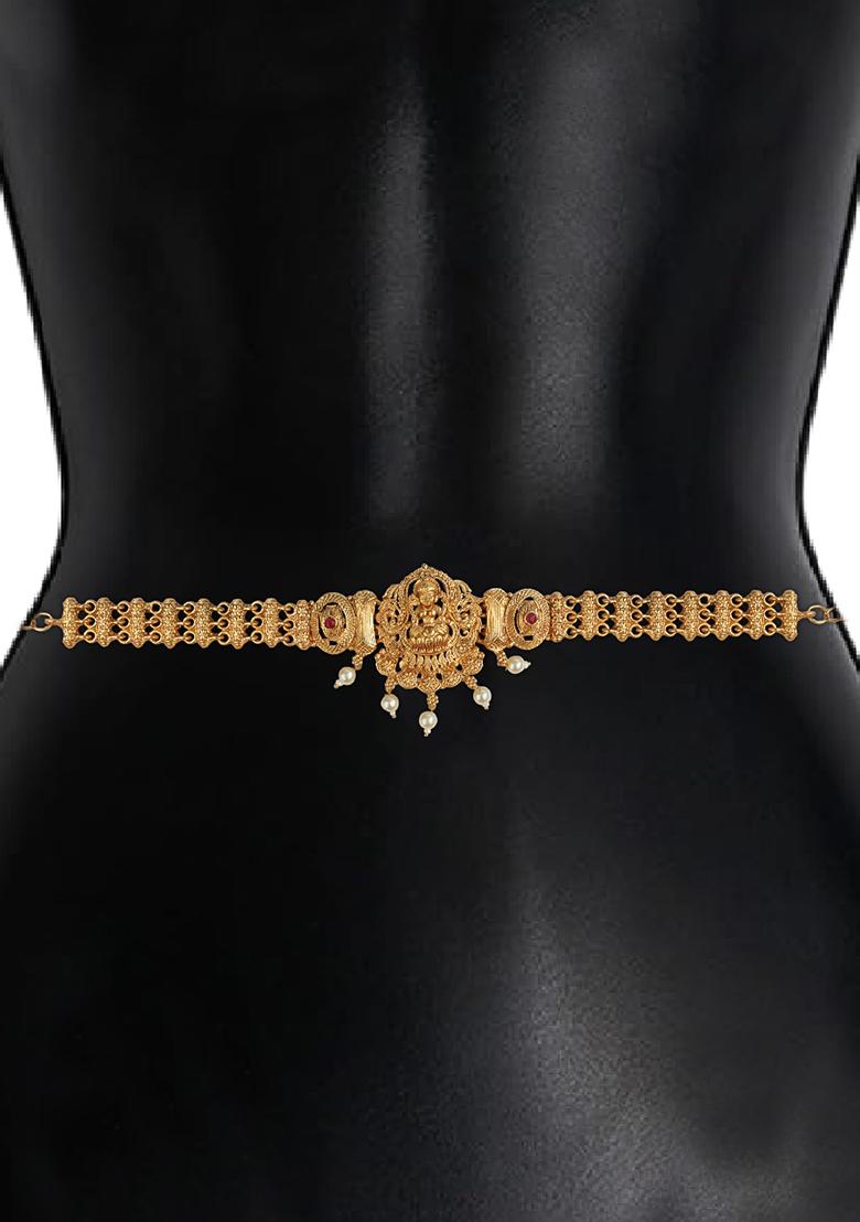 Traditional Filigree Gold plated Temple Laxmi Waist Belt Kamarband