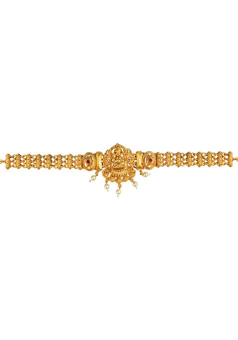 Traditional Filigree Gold plated Temple Laxmi Waist Belt Kamarband