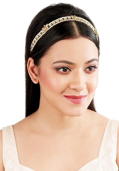 Multicolor Kundan Floral Mathapatti Sheeshphool