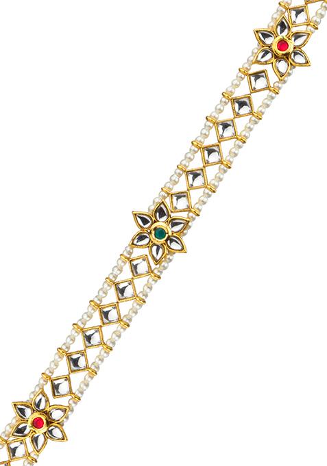 Multicolor Kundan Floral Mathapatti Sheeshphool