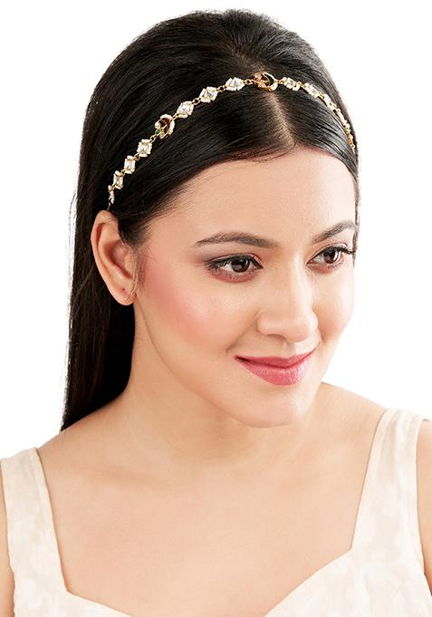 Multicolour Kundan Meenakari Mathapatti Sheeshphool