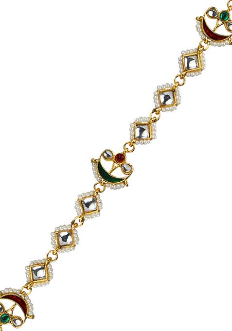 Multicolour Kundan Meenakari Mathapatti Sheeshphool