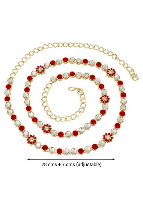 Gold Plated Traditional Ethnic Kundan And Stone Studded Adjustable Kamarband