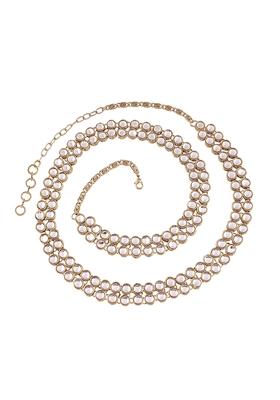 Gold Plated Traditional Ethnic Round Kundan Studded Adjustable