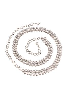 Navratri Silver Plated Traditional Ethnic Round Kundan Studded Adjustable Kamarband