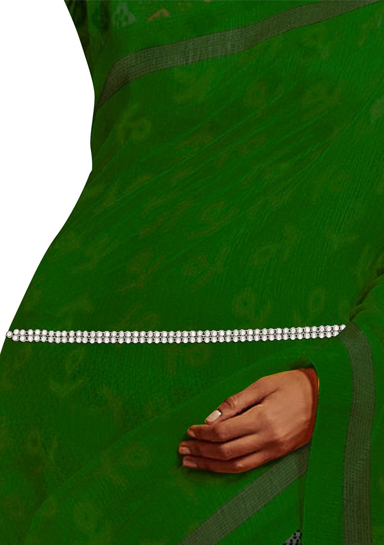 Navratri Silver Plated Traditional Ethnic Round Kundan Studded Adjustable Kamarband