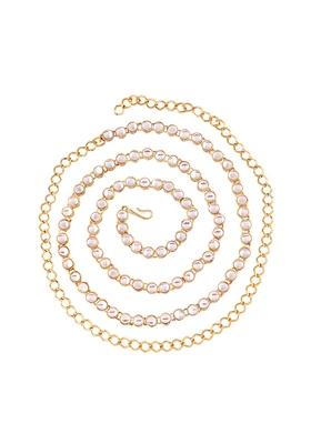 Gold Plated Traditional Ethnic Round Kundan Studded Adjustable Kamarband