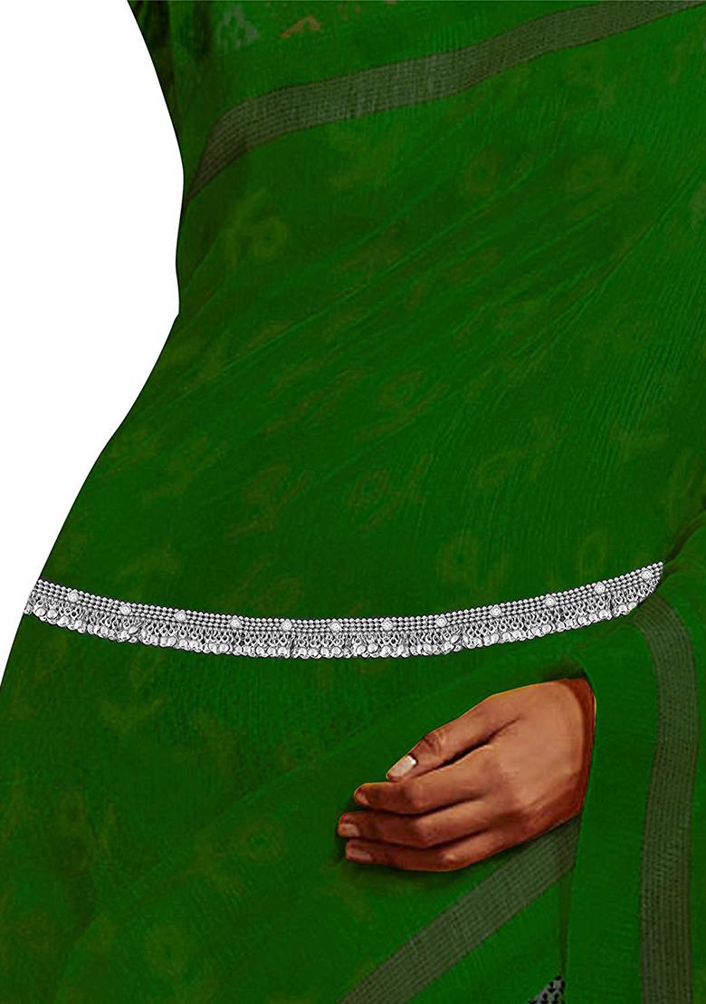 Navratri Silver Oxidised Traditional Ethnic Stone Studded With Ghungroo Work Adjustable Boho Waist Chain