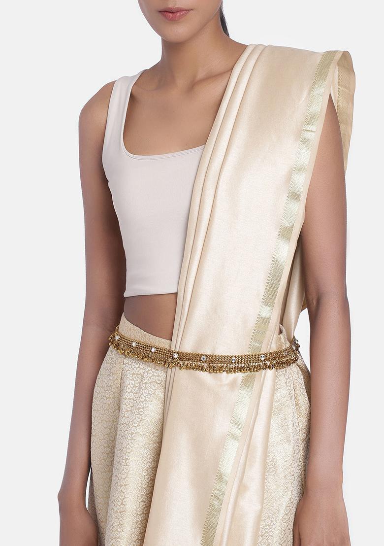 Gold Plated Traditional Ethnic Stone Studded With Ghungroo Work Adjustable Boho Waist Chain