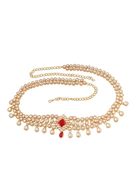 Gold Plated Traditional Ethnic Kundan And Stone Studded Adjustable Kamarband