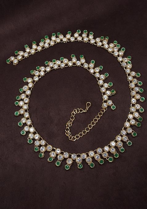 Gold Plated Traditional Ethnic Kundan And Stone Studded Adjustable Kamarband