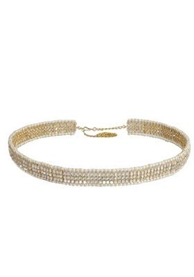 Gold Plated Traditional Ethnic White Kundan Studded Adjustable Kamarband