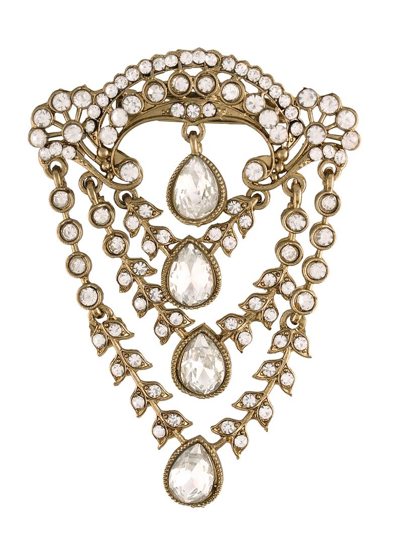 White Stone Studded Brooch Pin