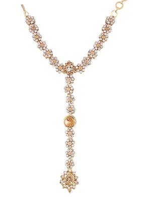 Kundan And Pearl Bracelet With Pearl Chain Ring Haath Phool