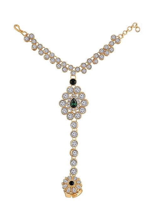 Traditional Gold Plated Cz Haath Phool