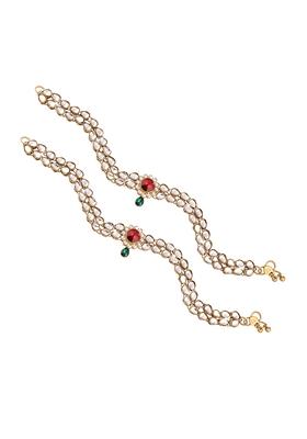 Traditional Gold Plated Kundan Payal Anklets Jewellery