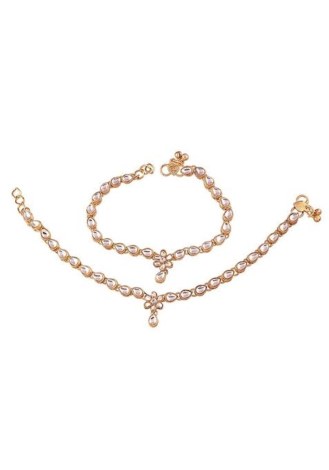 Traditional Gold Plated Kundan Anklets