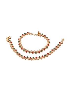 Gold Plated Traditional Kundan Anklets