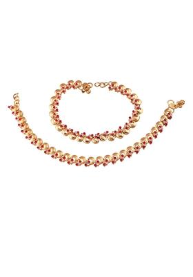 Gold Plated Traditional Kundan Anklets