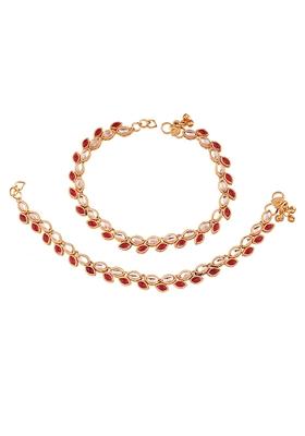 Gold Plated Traditional Kundan Payal Anklets