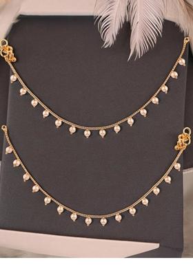Gold Plated Pearl Adorned Anklet
