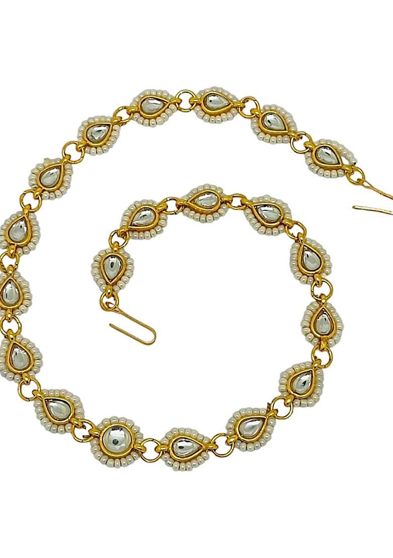 Gold Kundan Studded Mathapatti - Indya