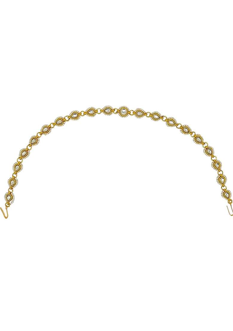 Gold Kundan Studded Mathapatti - Indya