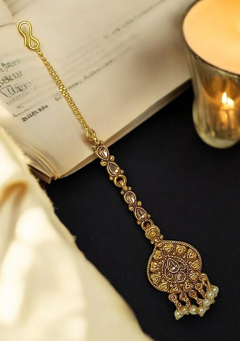 Gold Stone Studded Maang Tikka
