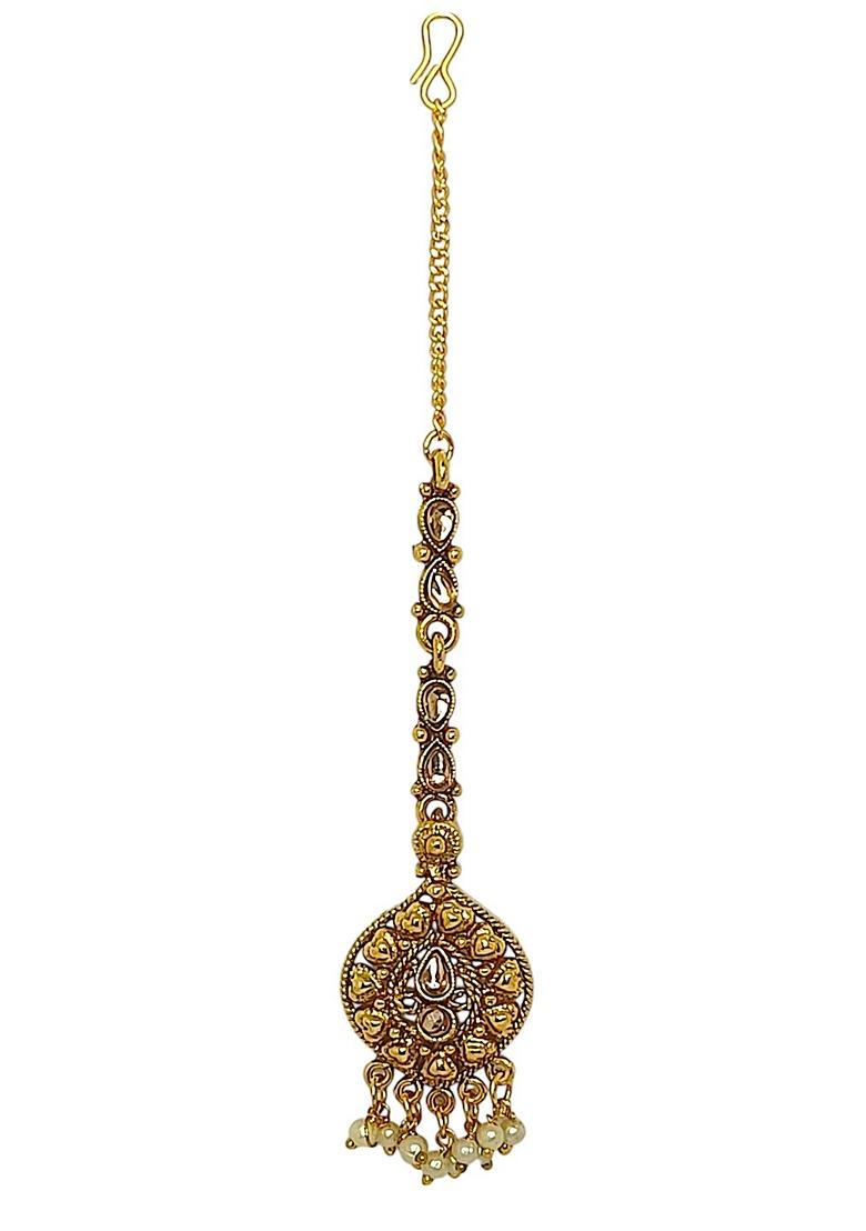 Gold Stone Studded Maang Tikka