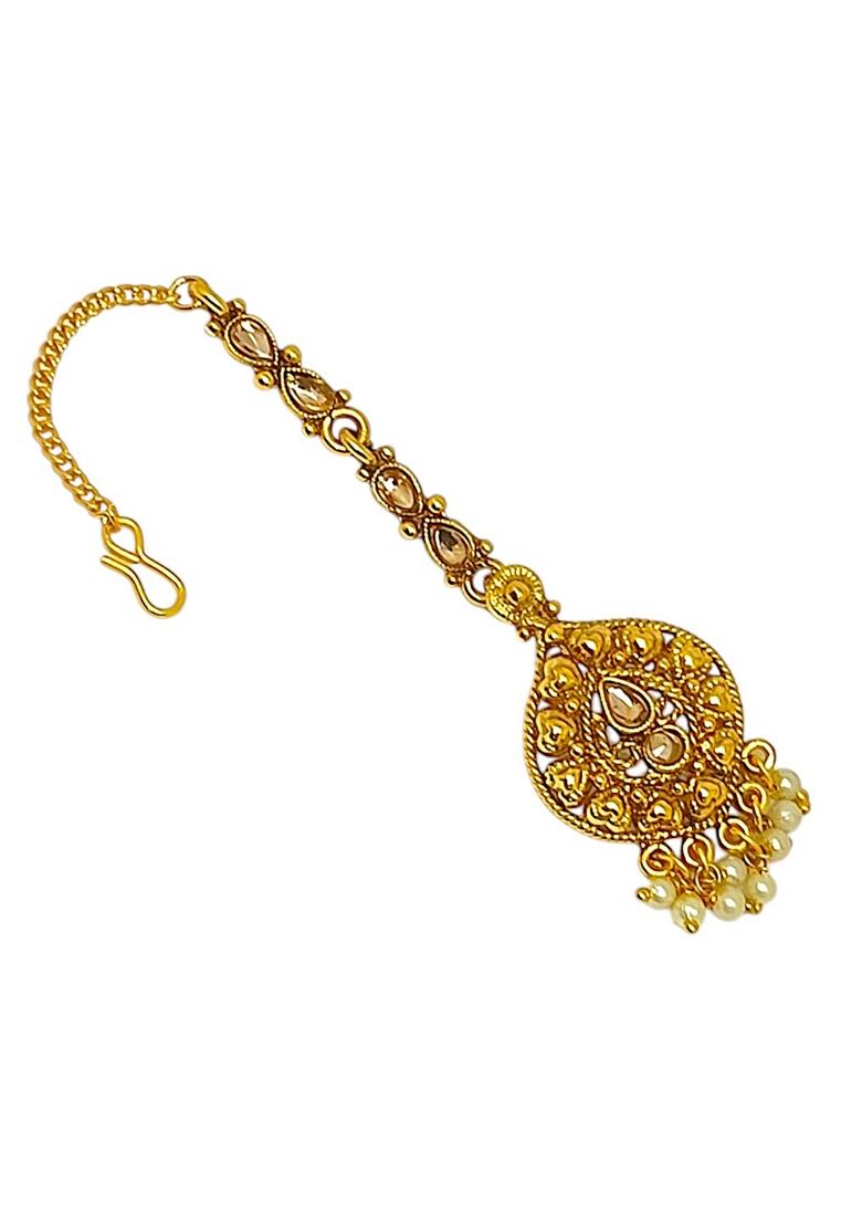 Gold Stone Studded Maang Tikka