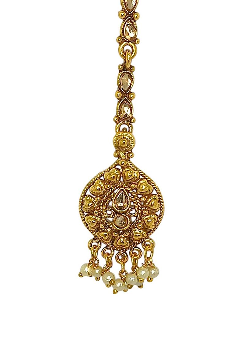 Gold Stone Studded Maang Tikka