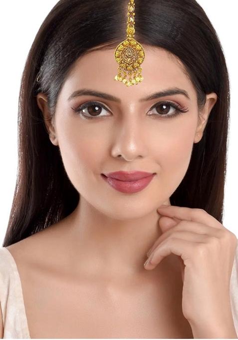 Gold Stone Studded Maang Tikka