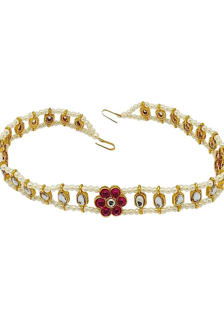 Gold Kundan Studded Mathapatti - Indya