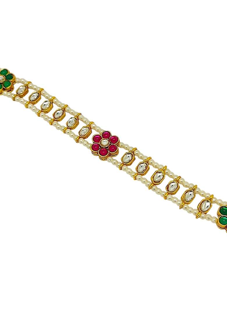 Gold Kundan Studded Mathapatti - Indya