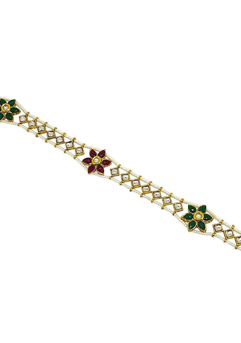 Gold Kundan Studded Mathapatti - Indya