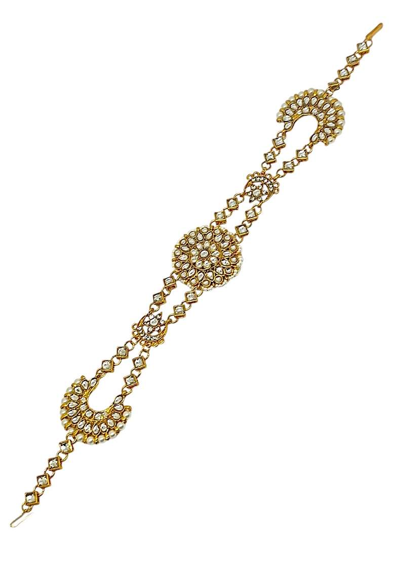 Gold Kundan Studded Mathapatti - Indya