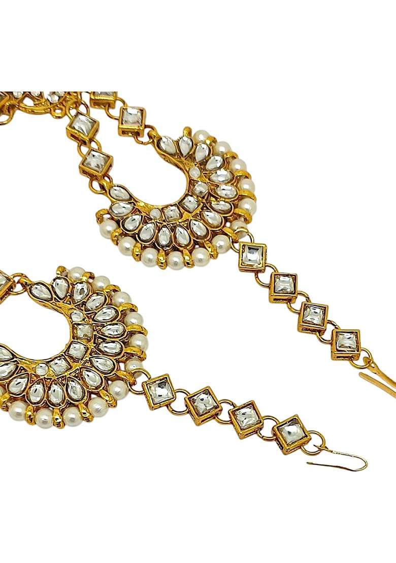 Gold Kundan Studded Mathapatti - Indya