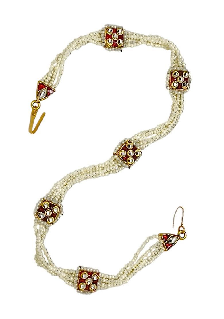 Gold Bead Studded Mathapatti